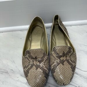 Coach Snakeskin Print Loafers in Brown and Tan